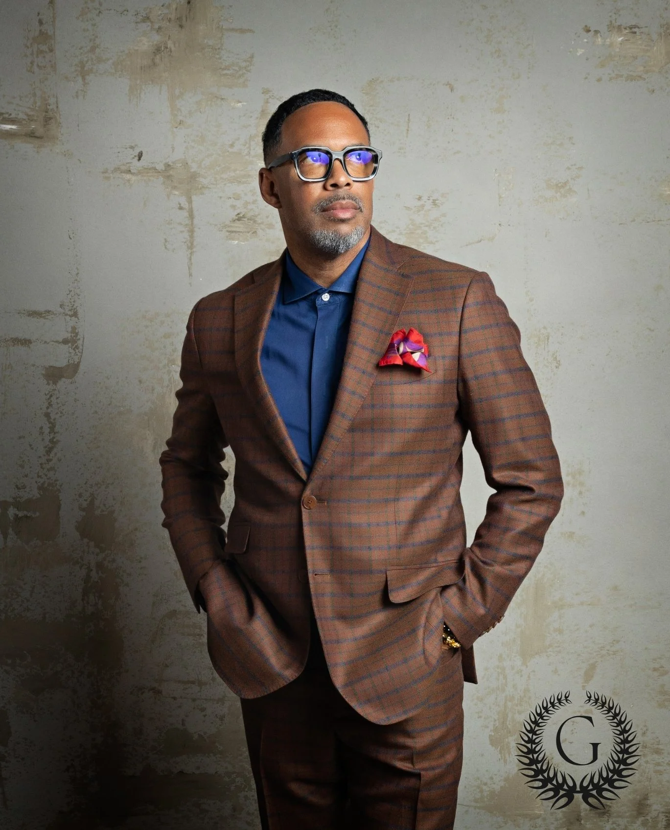 JLM Bespoke Steele Blue Windowpane Suit — JL Michael's Custom